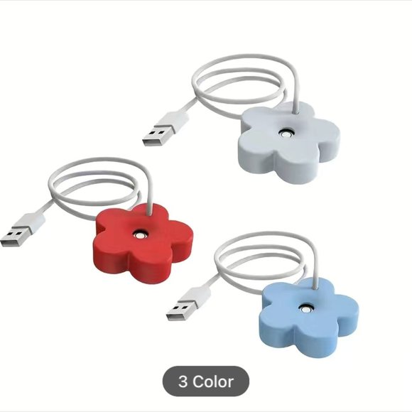 Red Flower Shape Personal Humidifier, USB to Your PC - Picture 3 of 3